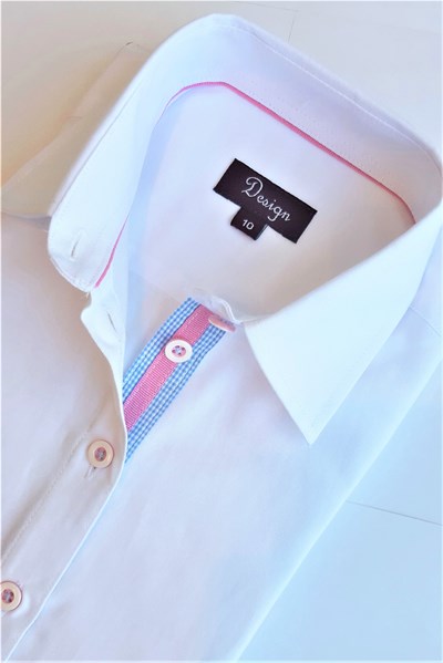 חולצה מכופתרת בצבע לבן מידות 6-18