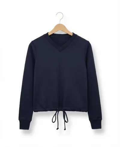 פוטר דק עם שרוך קשירה מותג SPRING צבע כחול/ שחור