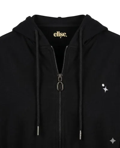 ג'קט קייצי עם רוכסן וכובע בצבע שחור ELISE דגם 2772