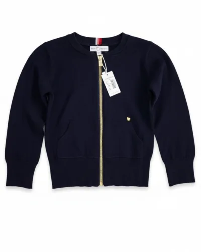 סריג כחול עם רוכסן וכיסים